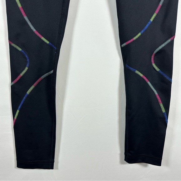 FILA Sport Black Running 3/4 Leggings with Multicolor Accents Women’s Small - Picture 3 of 7
